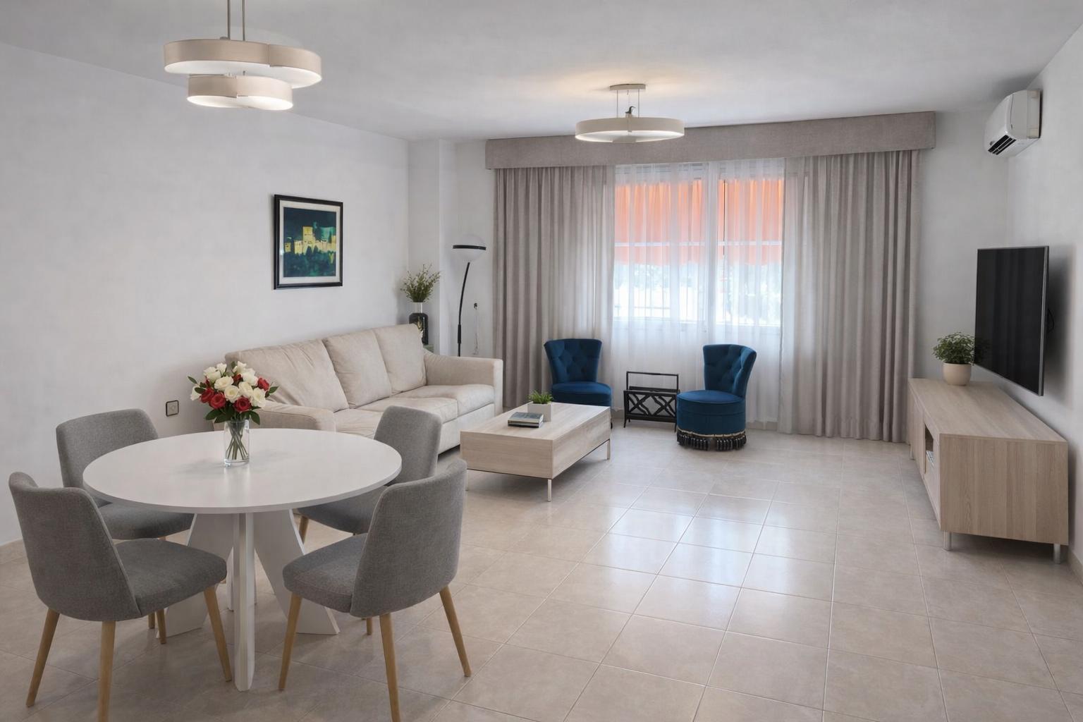 En venta, luminoso piso de 3 habitaciones y 2 baños en pleno centro de Alfaz del Pi
